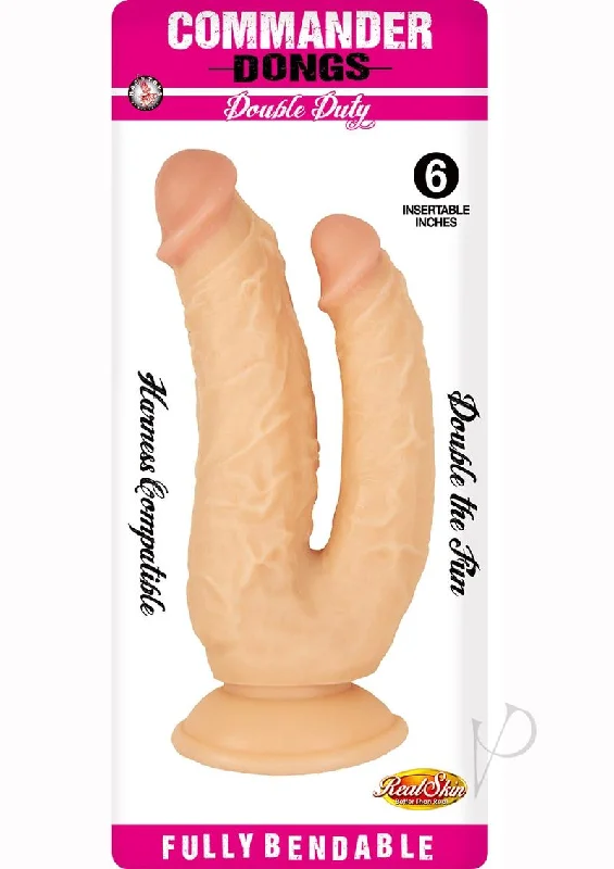 Vibrating Masturbator Holder-Commander Dongs Double Duty Flesh