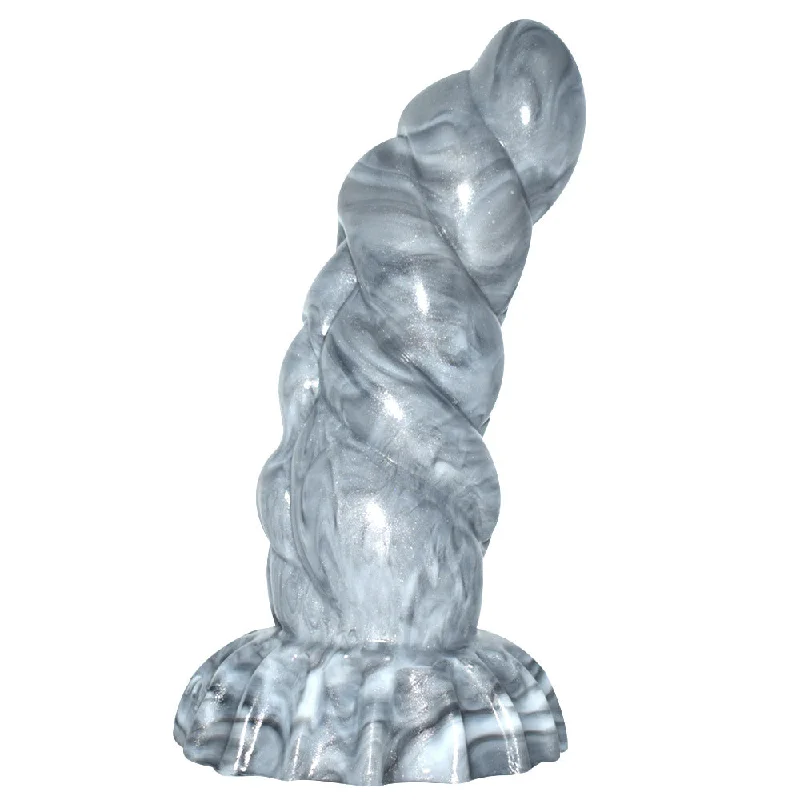 Mixed-frequency dildo-Silicone Silver Horn Dildos