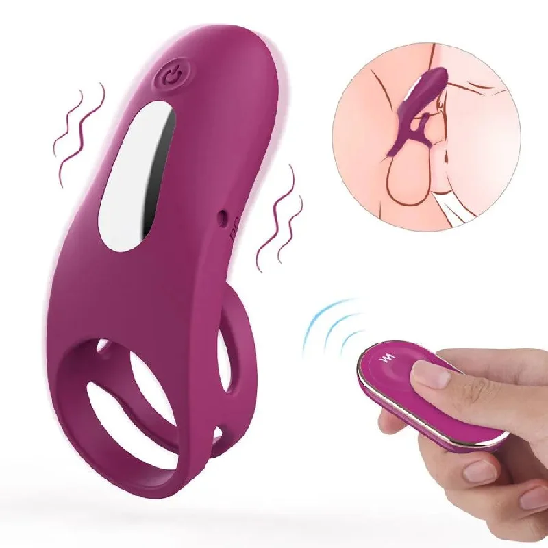 Remote Control Silicone Penis Ring Vibrator for Men