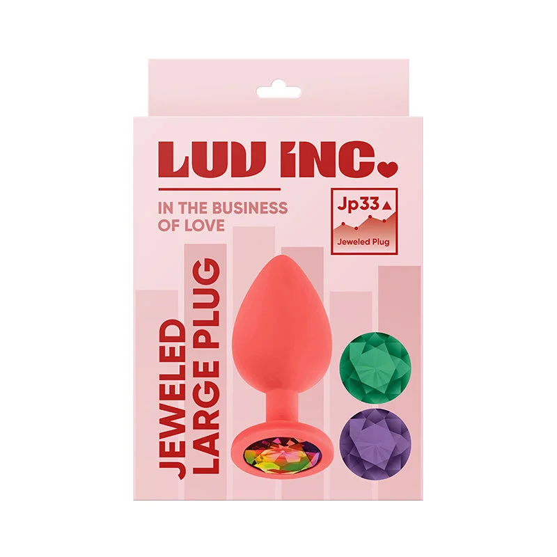 Non-Slip Masturbator Grip-Luv Inc JP33 Jewel Lg Plug W/ 3 Stone Co