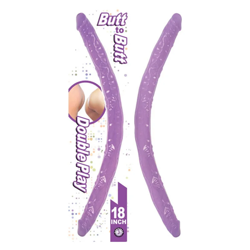 Non-Slip Masturbator Case-Butt To Butt Double Play Dong 18in Lavender