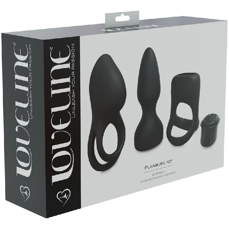 LOVELINE Pleasure Bullet Vibrator and Cock Ring Kit - Black