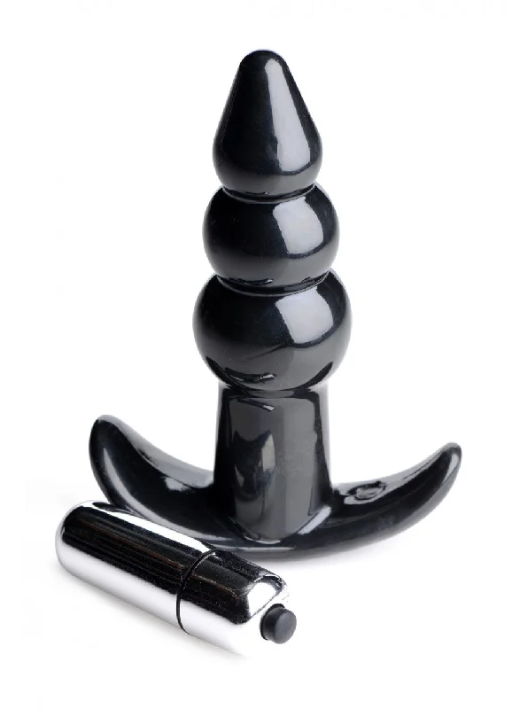 Rechargeable Masturbator Device-Ribbed Vibrating Butt Plug