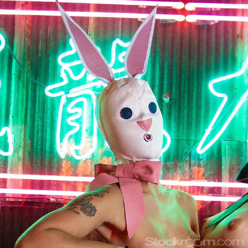 Leather Bunny Hood