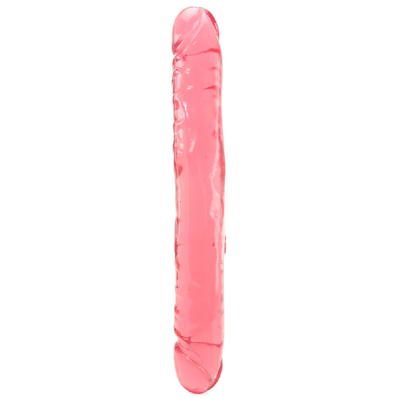 Ultra-Smooth Masturbator Insert-Crystal Jellies 12 Inch Double Dong in Pink