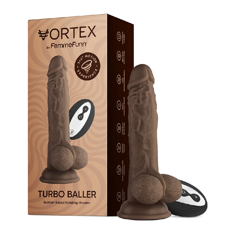 vibrating dildo with multiple vibration patterns-Femme Funn Turbo Baller 2.0 - Brown