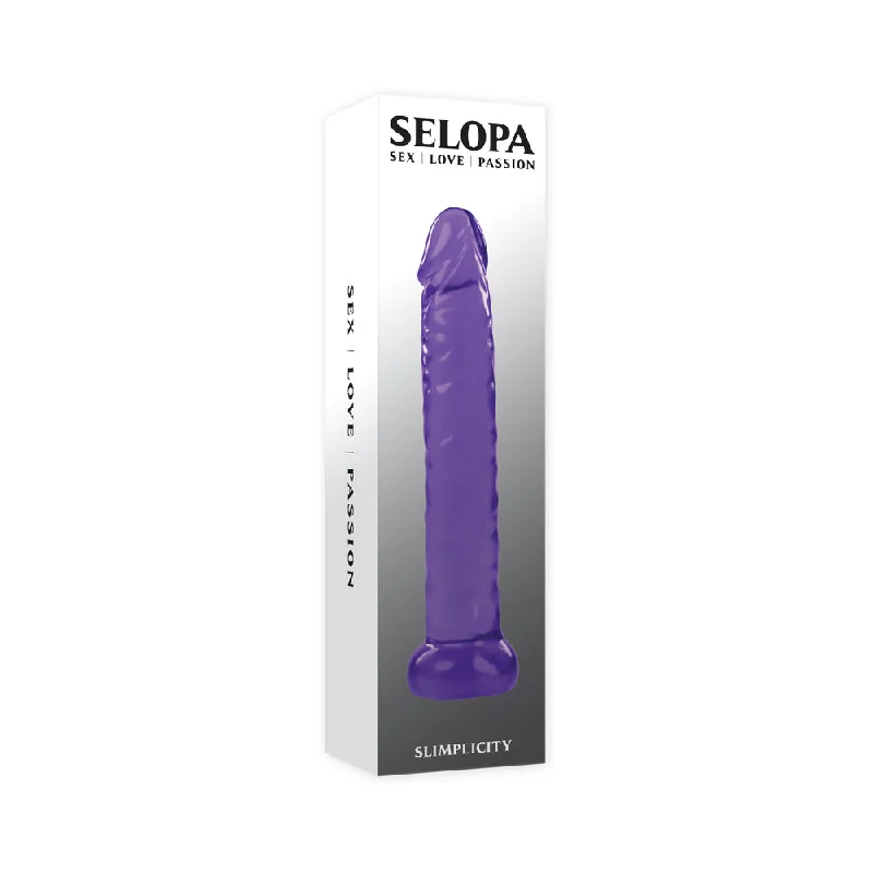 Lightweight Masturbator Sleeve-Selopa Slimplicity 6 in. Jelly Dong Purple