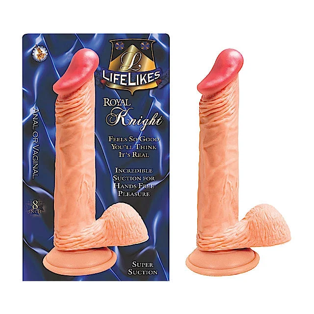 Easy-Pack Masturbator-Lifelikes Royal Knight 8in. Dong With Suction Cup & Balls