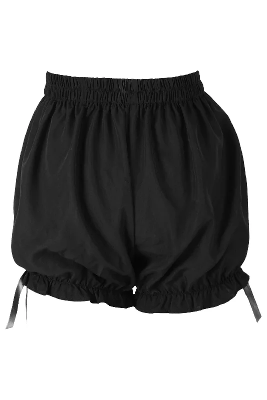 sexy lingerie with lace cups-Black Cotton Bloomers