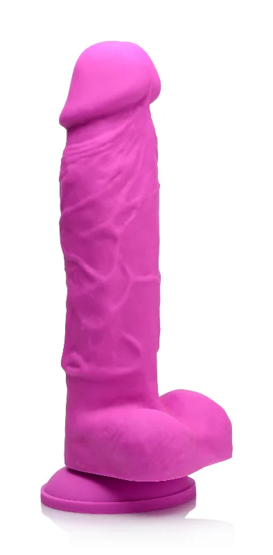 Tied dildo-Power Pecker 7 Inch Silicone Dildo with Balls - Pink