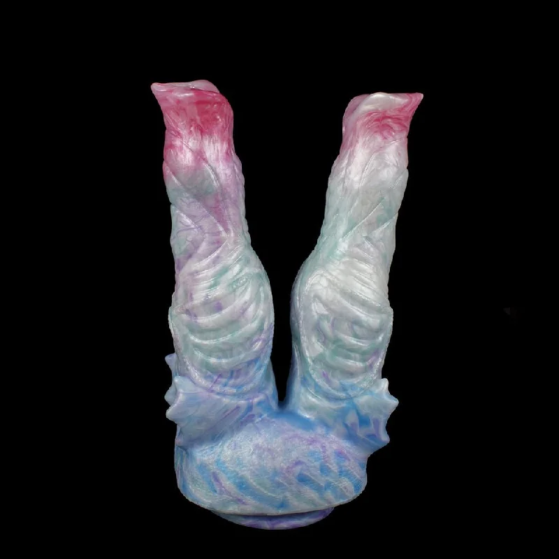 Contoured dildo-Double Heads Thick Beast Dildo With Suction Cup