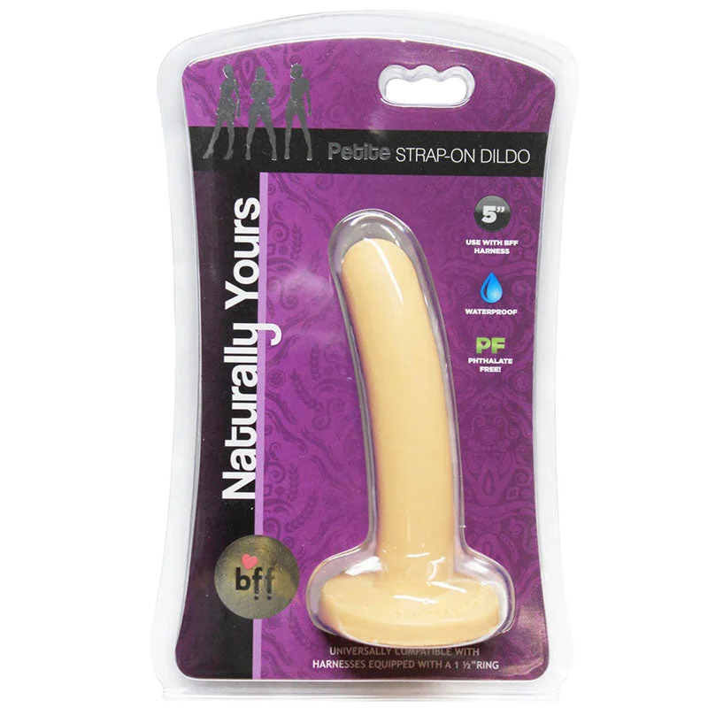 vibrating anal plug with ergonomic design-BFF Nat. Yours Petite Strap-On White 5in