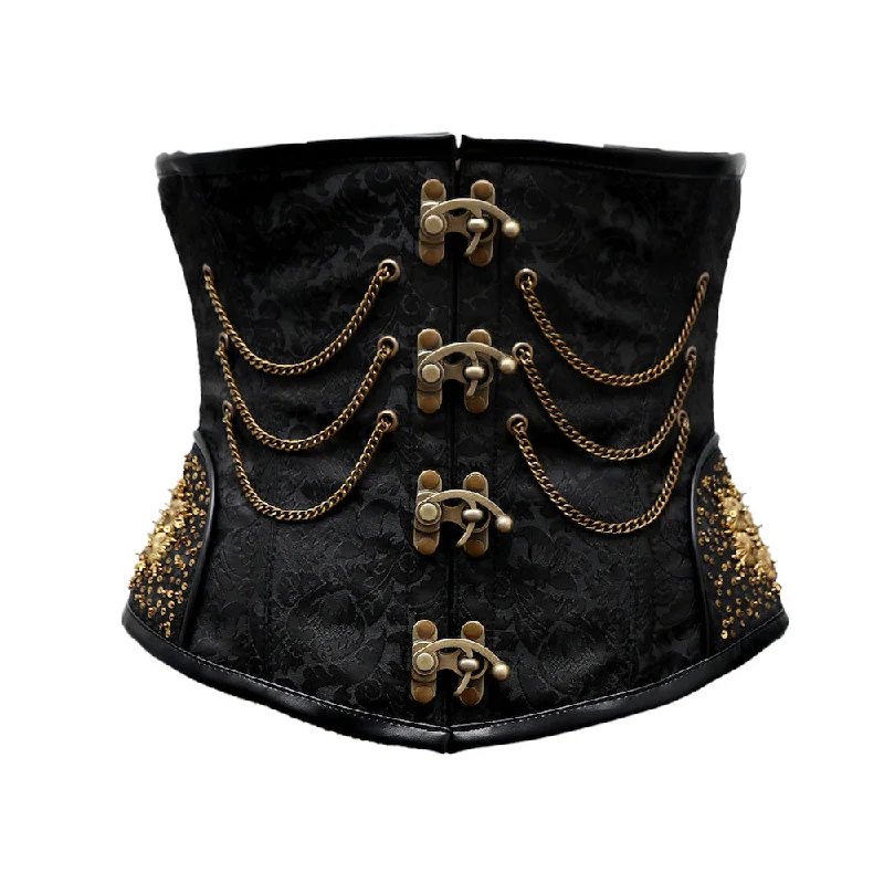 corset with velvet cascades-Marnus Steampunk Embroidered Corset