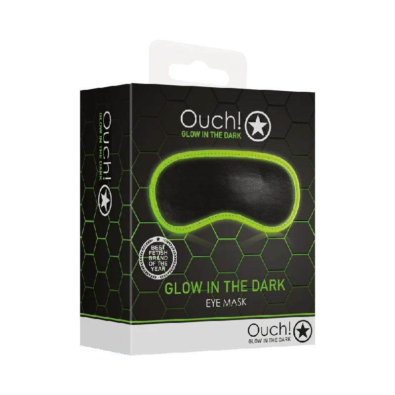 vibrating cock ring for couples play-Ouch! Glow Eye Mask - Glow In The Dark - Green