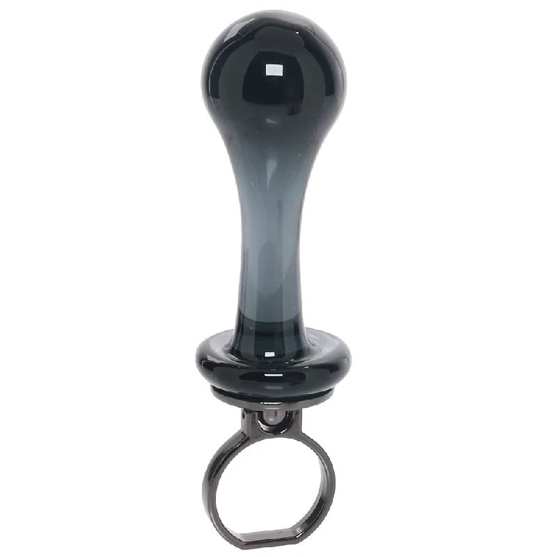 Non-Slip Masturbator Sleeve-Gender X Blow Pop Glass Plug in Black