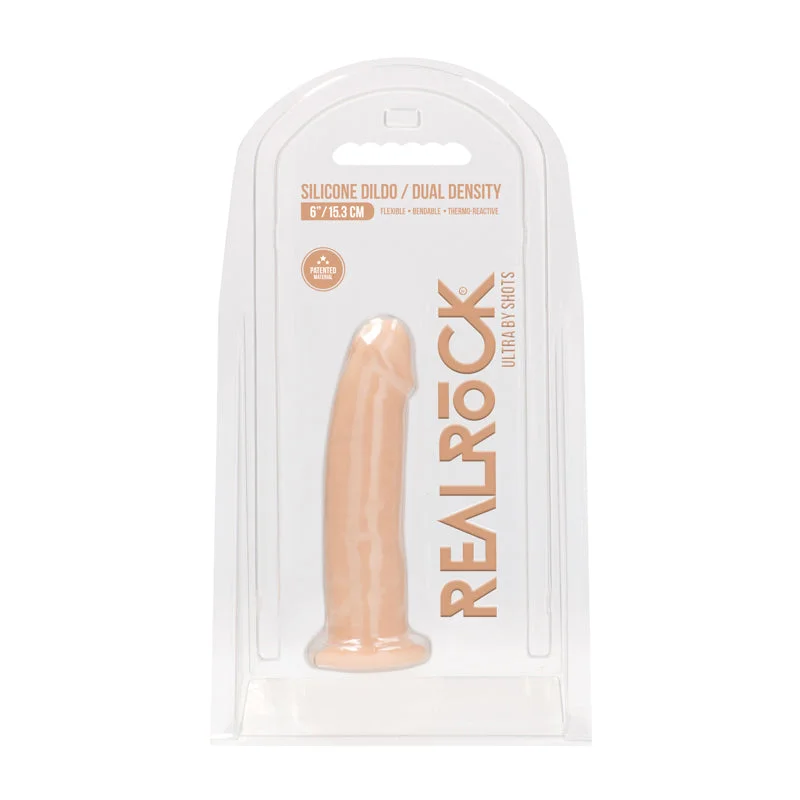 vibrating anal toy for solo play with quiet motor-Realrock Ultra - 6 / 15.3 Cm - Flesh