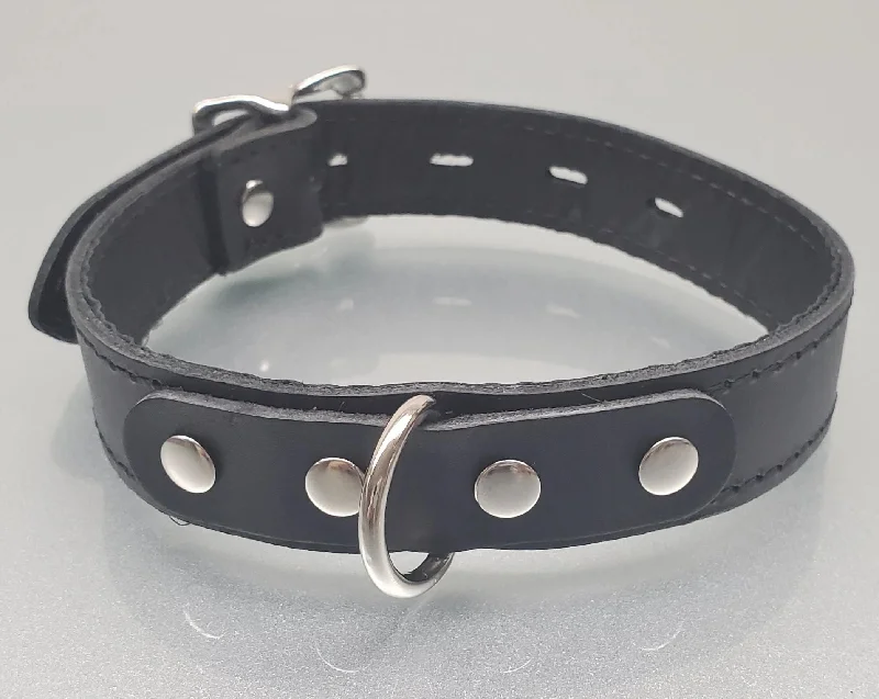 Leather D-Ring Day Collar Restraint (1" Wide)