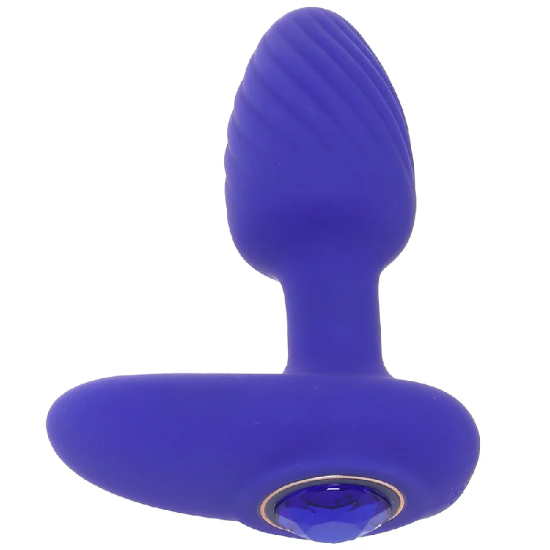 Realistic Feel Masturbator Option-Oh My Gem Mystery Vibrating Plug in Sapphire