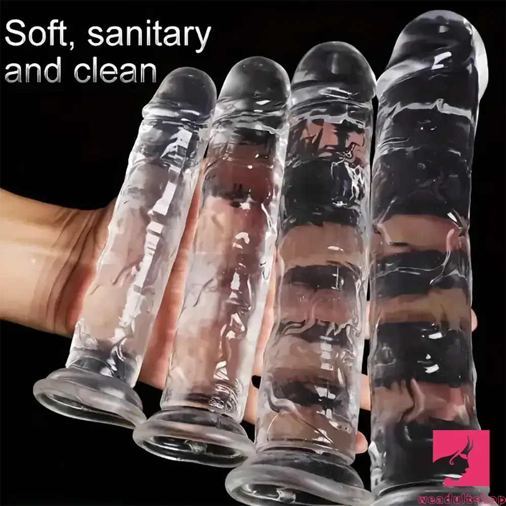 Slender dildo-6.3in 7.1in 7.7in 8.5in 9.8in 12in Realistic Clear Suction Cup Dildo