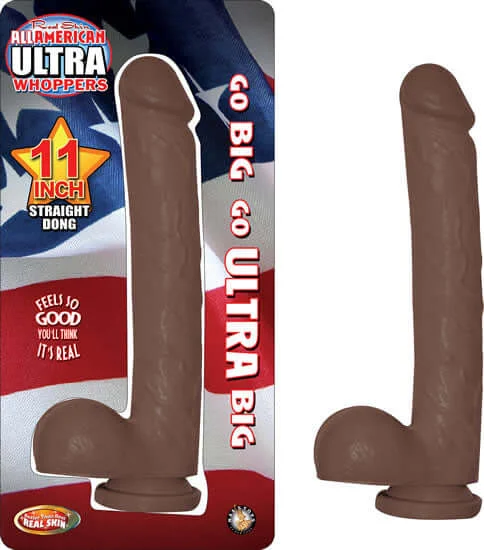 Affordable Masturbator Holder-All American Ultra Whoppers 11 inches Straight Dong Brown