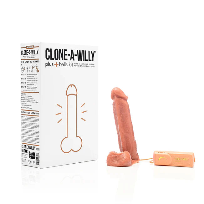 realistic dildo with veins for added texture-Clone A Willy Plus with Balls - All Colors