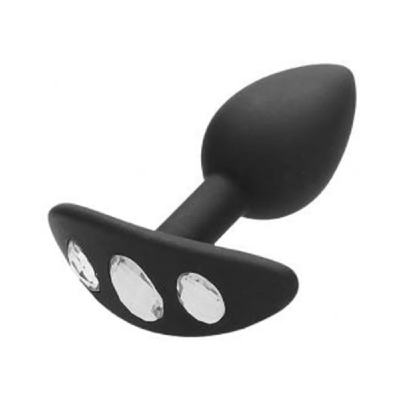 Disposable Masturbator Accessory-Ouch! Regular Diamond Butt Plug With Handle - Black