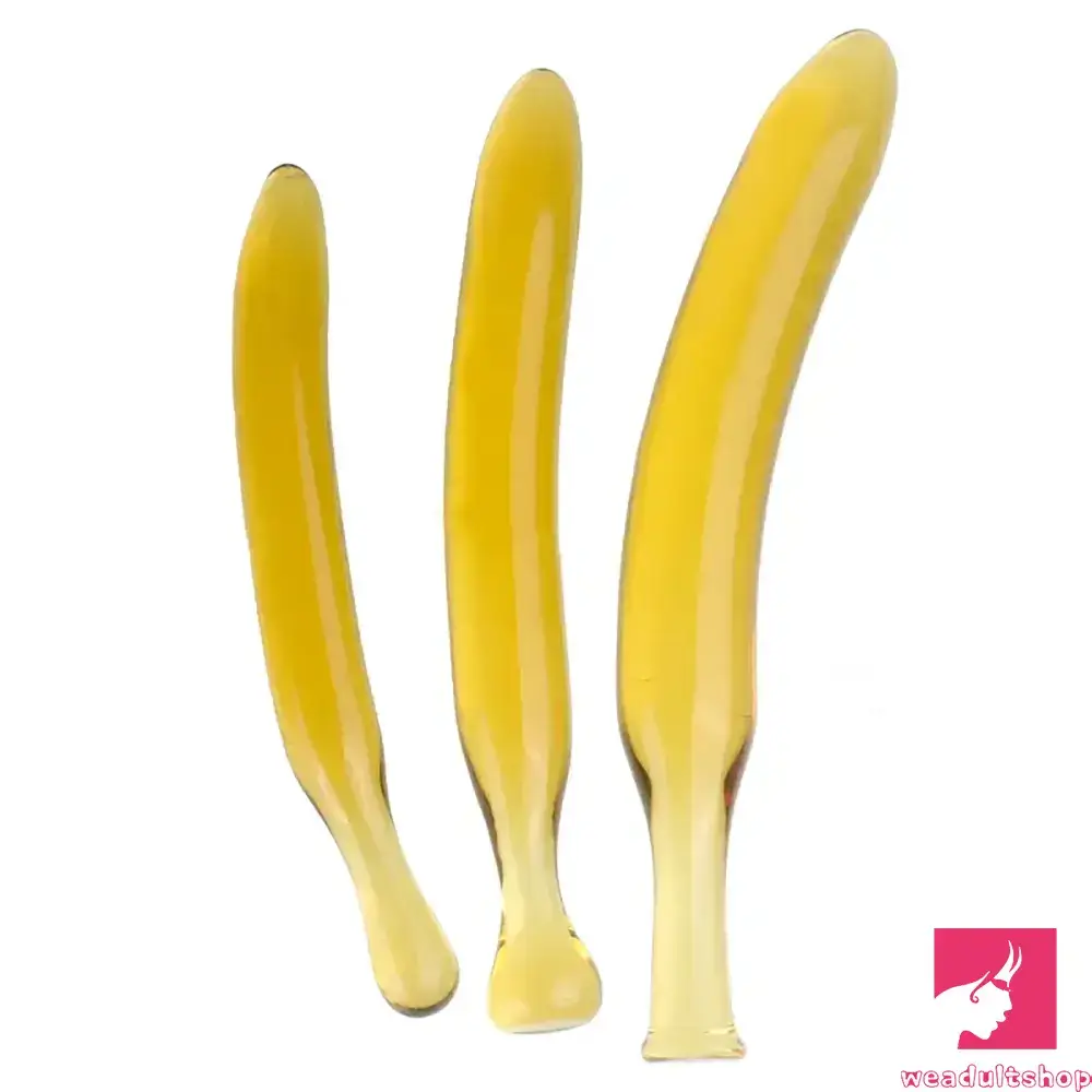 Symmetrical dildo-7.09in 7.48in 9.65in Glass Banana Dildo For For Men Women Love