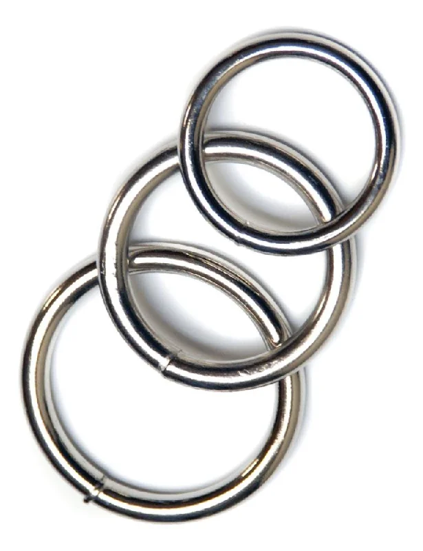 KinkLab Steel Cock Rings, 3-Pack