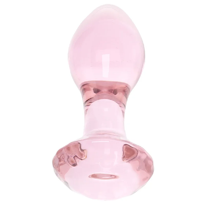 Rechargeable Masturbator Grip-Crystal Glass Gem Plug in Pink