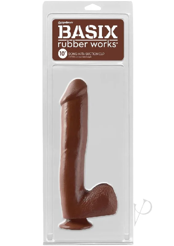 Waterproof Masturbator Grip-Basix 10 Dong W/suction Brown