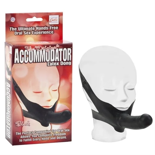 Lightweight Masturbator Option-The Original Accomodator Latex Dong - Black