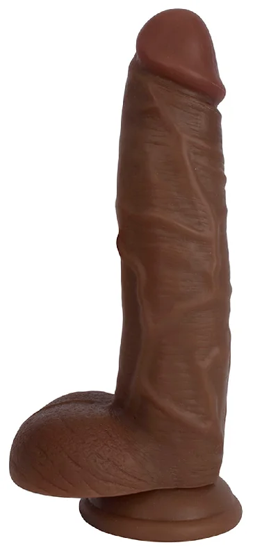 Versatile Masturbator Accessory-Jock 9 Inch Dong With Balls - Chocolate