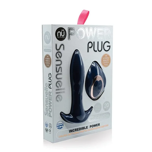 Pocket-Size Masturbator Pack-Nu Sensuelle - Power Plug Remote Control Vibrating Butt Plug (Black)