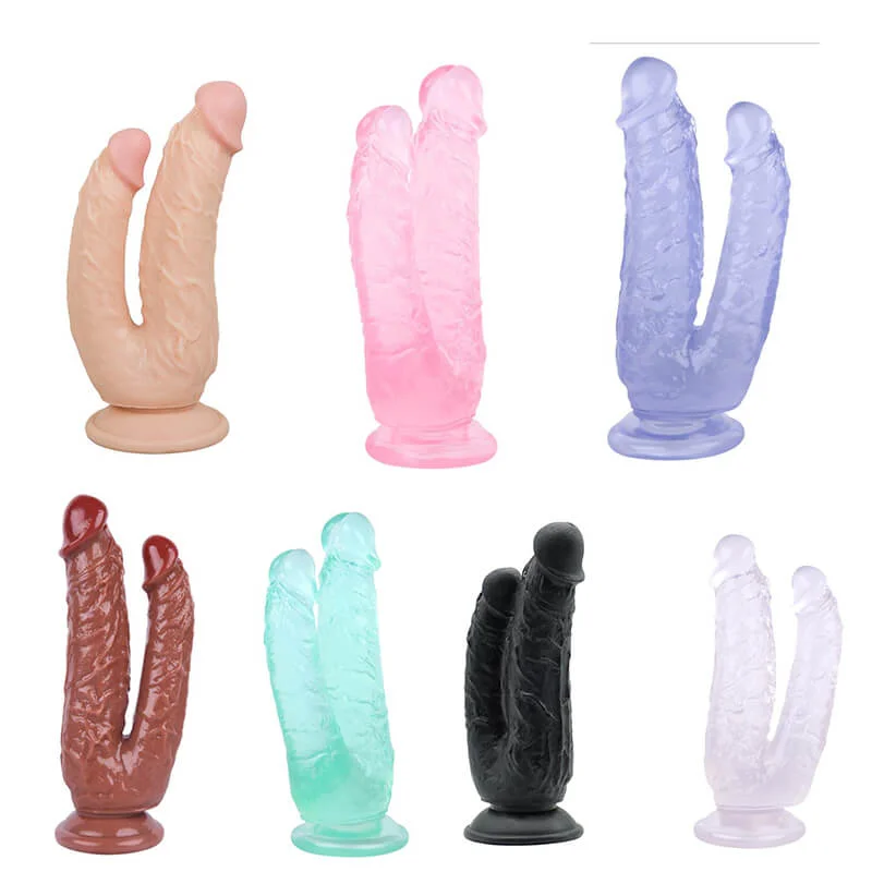 Pivoting dildo-8.27in Women Fucking Dildo Textured Dual-headed Sex Toy With Sucker