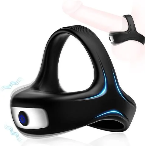 app-controlled vibrating dildo for remote pleasure-Vibrating Penis Ring for Men Erection Support