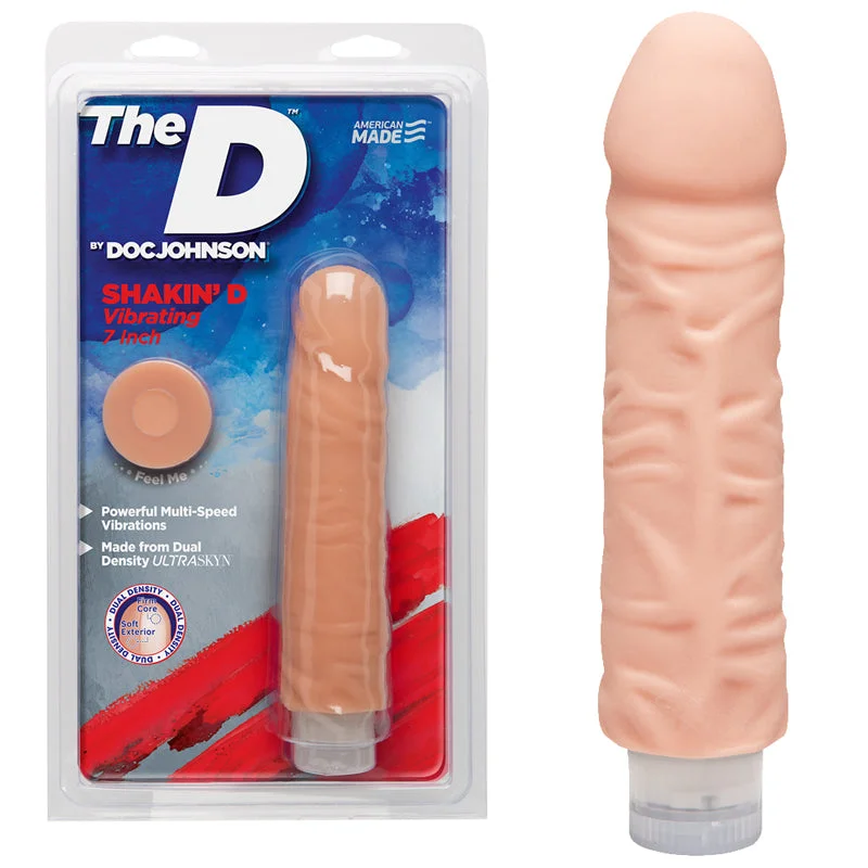 dual vibrator for both vaginal and clitoral stimulation-The D The Shakin D 7 Inch Vibrating Vanilla