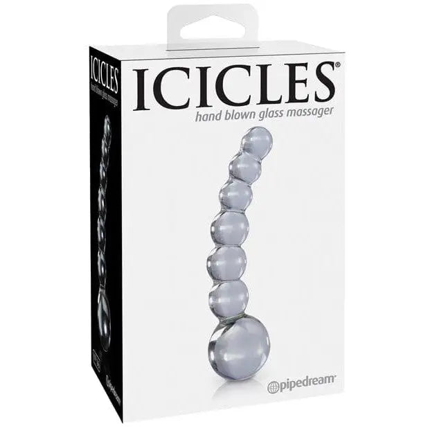 Flexible Masturbator Grip-Icicles Hand Blown Glass G Spot Dong - Clear