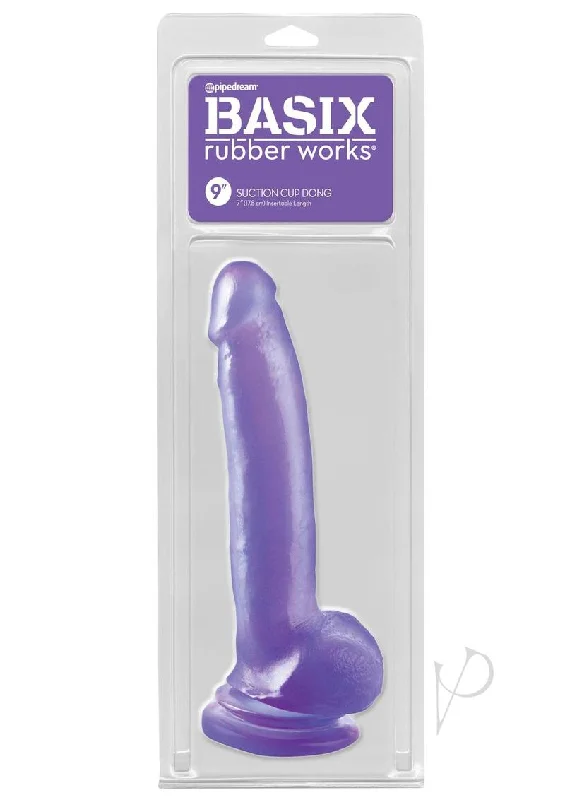 Mini Masturbator Insert-Basix 9 Suction Cup Dong Purple