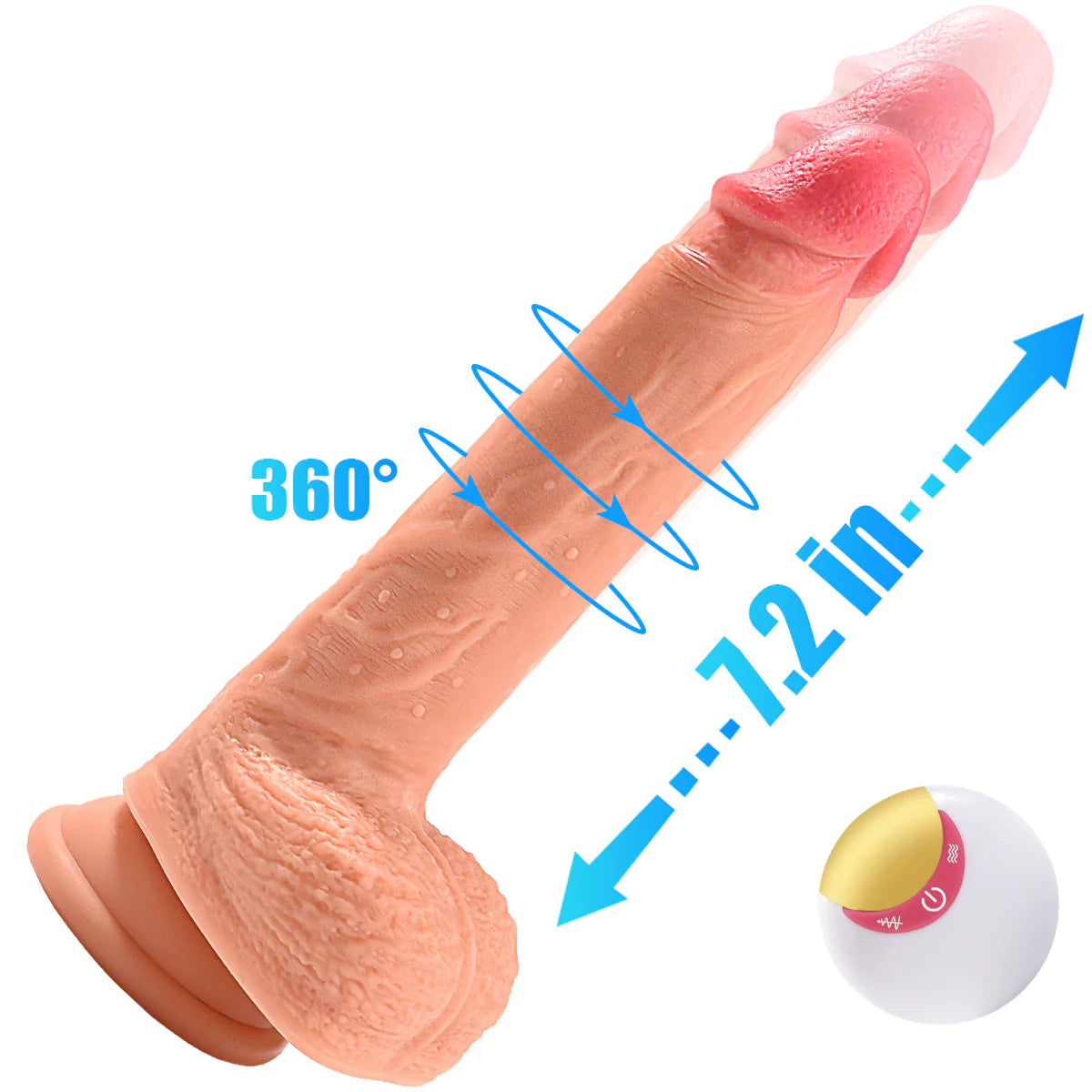 Pleated dildo-8 Vibration Modes Auto Huge Dildo 8.7 inch G-Spot Thrusting