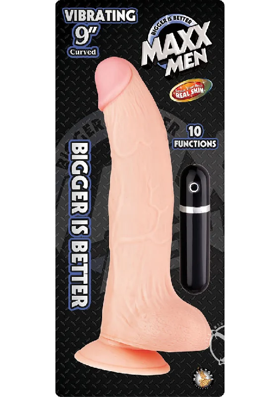 Budget Masturbator Device-Maxx Men Vibe Curved Dong 9 Flesh