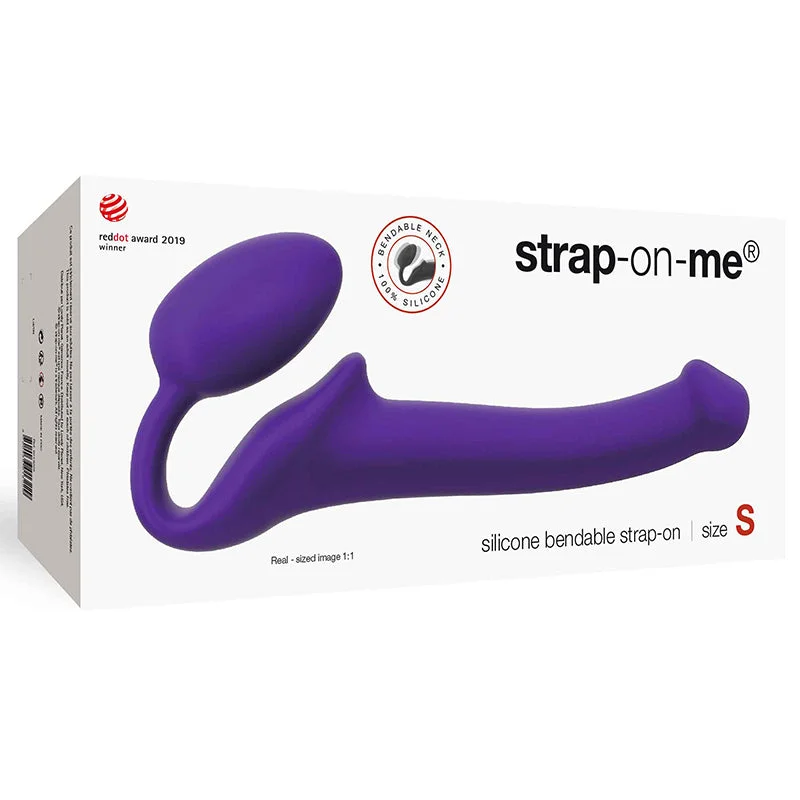 beginners anal beads with smooth surface-Strap-on-me Semi-realistic Bendable Strap-on Purple Size S