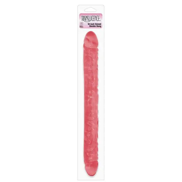 High-Performance Masturbator-Translucence 18" Veined Double Dong - Pink