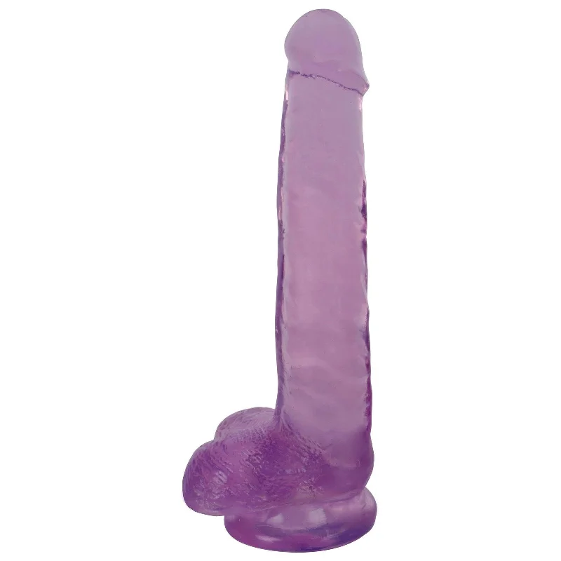 Dial-controlled dildo-Inch Slim Stick With Balls Grape Ice Dildo