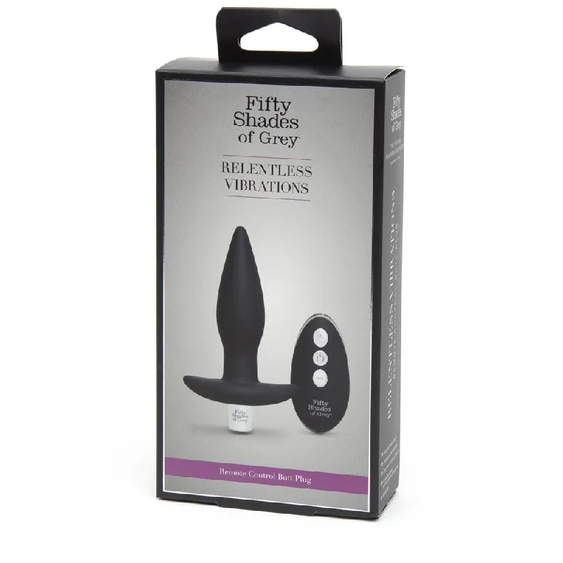 Heavy-Duty Masturbator Option-Fifty Shades of Grey - Relentless Vibrations Remote Control Butt Plug (Black)