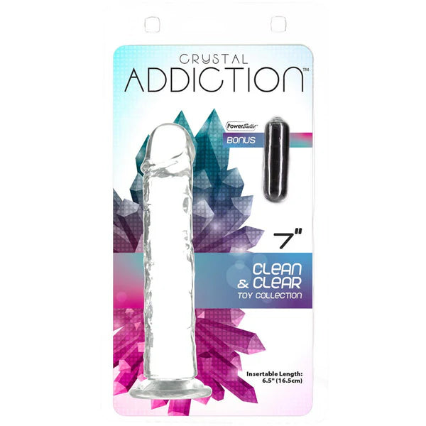 Quick Masturbator Accessory-Addiction Crystal Addiction - 7" Vertical Dong