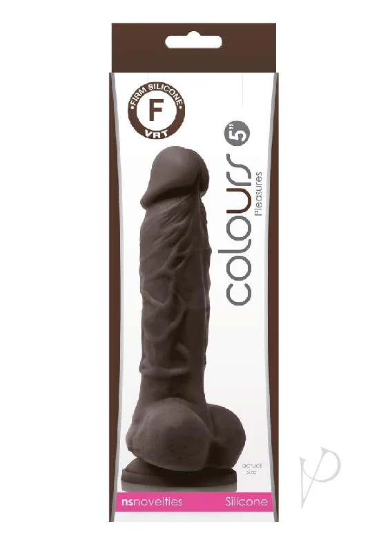 Lubricated Masturbator Insert-Colours Pleasures Dong 5 Dark Brown