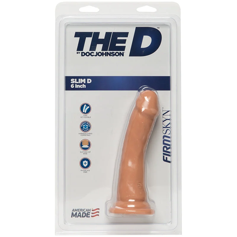 silicone vibrator for comfortable long-term use-The D Slim 6in Without Balls Firmskyn Vanilla