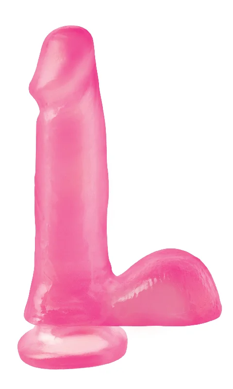 Firm Grip Masturbator Tool-Basix Rubber Works - 6 Inch Dong With Suction Cup - Pink