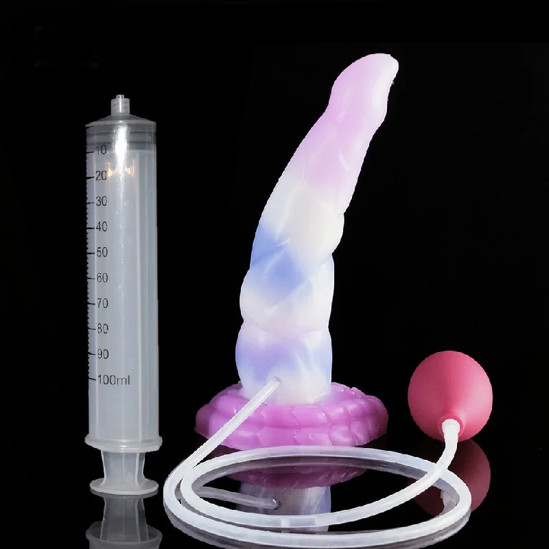 Fingerprint-resistant dildo-8.46" Squirting Dildo Silicone Wolf Ejaculating Dildo