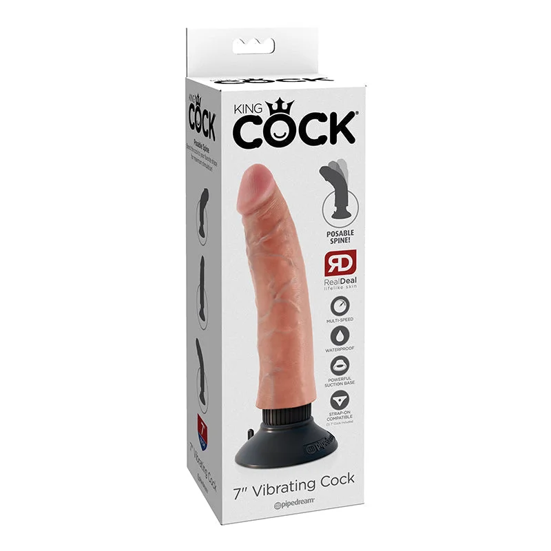 King Cock 7-Inch Vibrating Cock - Light